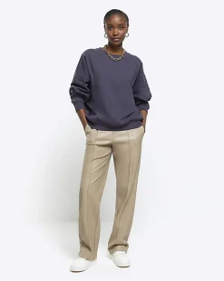 River Island Navy oversized sweatshirt Blue Best