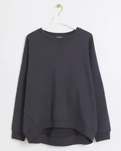 River Island Navy oversized sweatshirt Blue Best