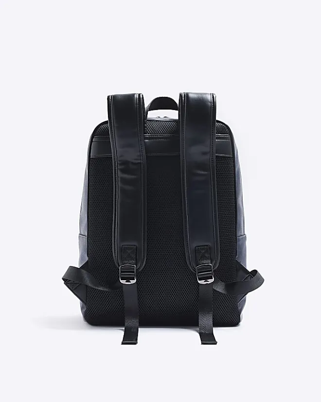 River Island pebbled rucksack Navy Sale