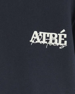 River Island regular fit embossed graphic hoodie Navy Fashion