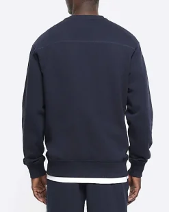 River Island regular fit gothic graphic sweatshirt Navy Online