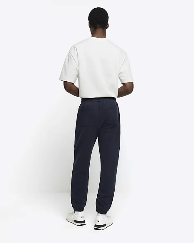 River Island regular fit joggers Navy Fashion