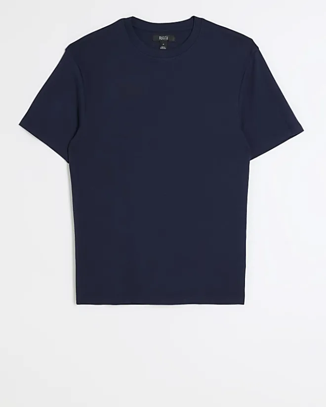 River Island RI Studio muscle fit t-shirt Navy Fashion