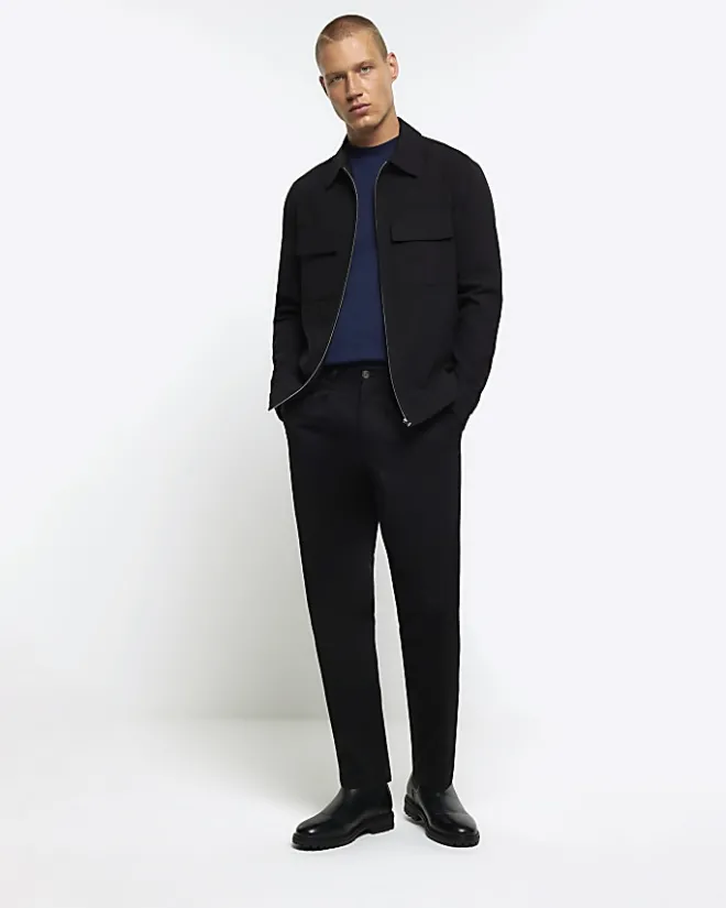 River Island RI studio slim fit t-shirt Navy Discount