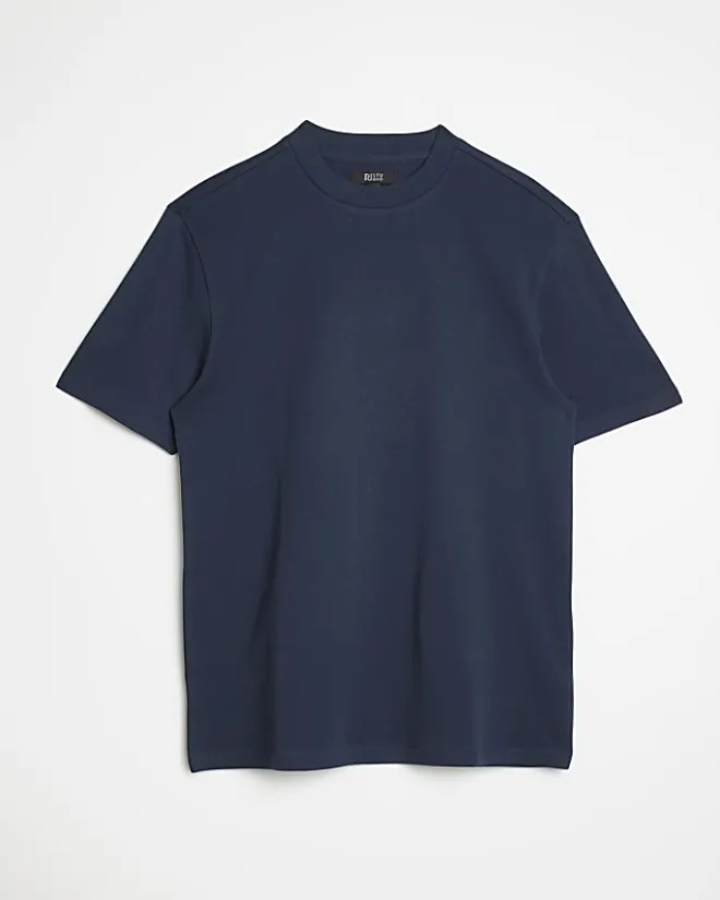 River Island RI studio slim fit t-shirt Navy Sale