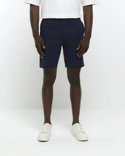 River Island skinny fit chino short Navy Best