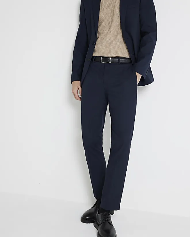 River Island skinny fit twill suit trousers Navy Clearance
