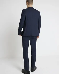 River Island skinny fit twill suit trousers Navy Clearance