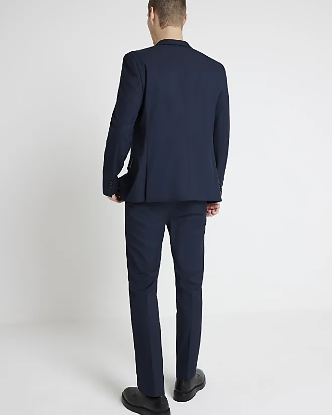 River Island skinny fit twill suit trousers Navy Clearance
