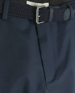 River Island slim fit belted chino shorts Navy Clearance