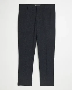 River Island slim fit textured suit trousers Navy Discount