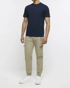 River Island slim fit t-shirt Navy New