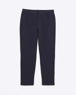 River Island slim fit twill pull on smart joggers Navy Sale