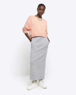 River Island crop plain sweatshirt Orange Discount