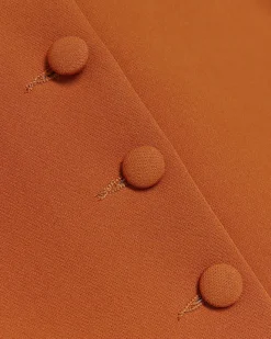 River Island Button Front Waistcoat Orange Clearance