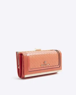 River Island Orange embossed weave purse Red Outlet