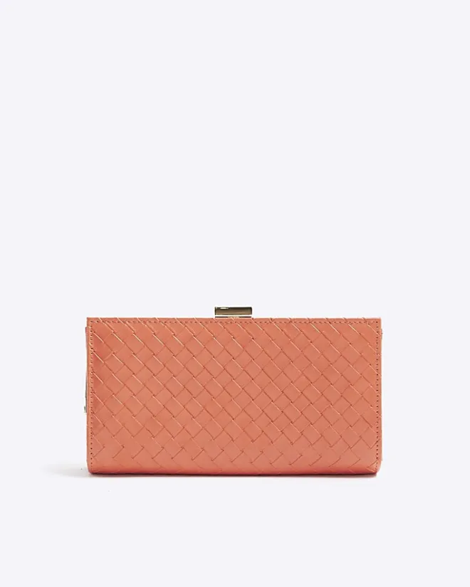 River Island Orange embossed weave purse Red Outlet