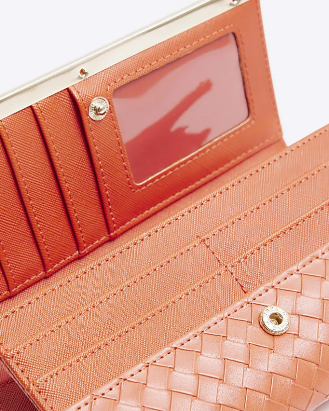 River Island Orange embossed weave purse Red Outlet