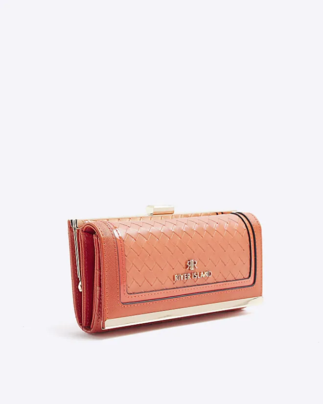 River Island Orange embossed weave purse Red Outlet