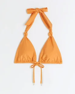 River Island knot triangle bikini top Orange Best