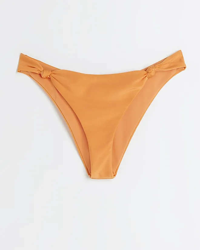 River Island low rise knot bikini bottoms Orange Best