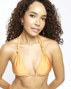 River Island low rise knot bikini bottoms Orange Best
