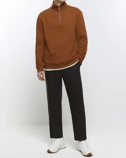 River Island regular fit funnel sweatshirt Orange Sale