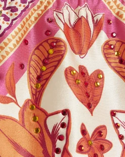 River Island scarf print high leg bikini bottoms Orange Hot
