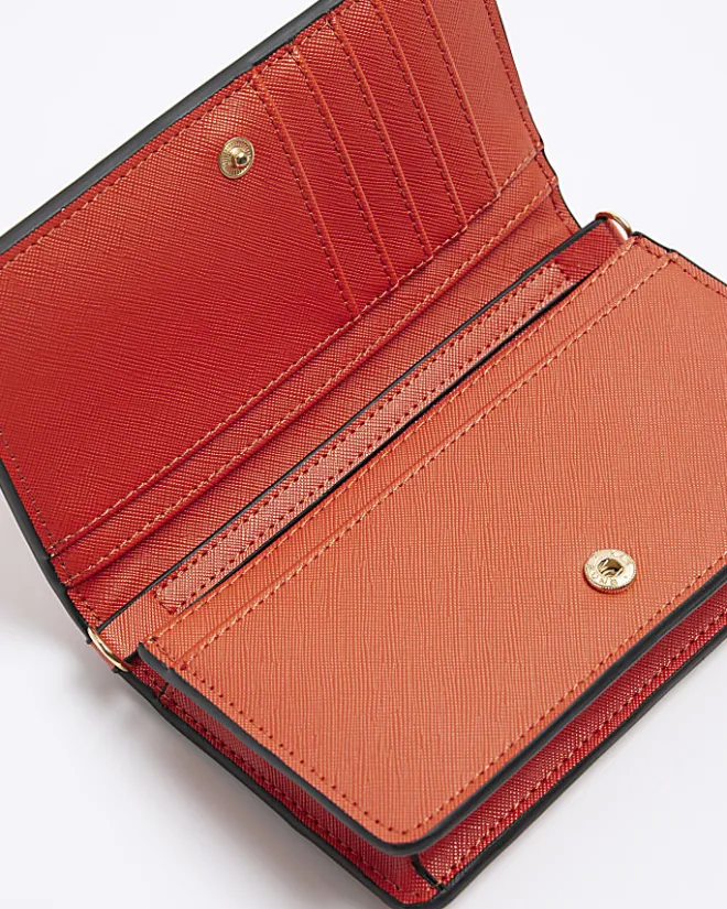 River Island weave cross body bag Orange Sale