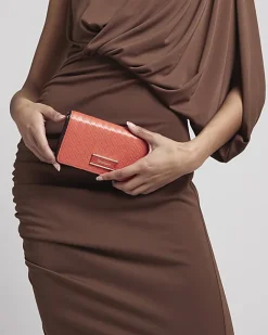 River Island weave cross body bag Orange Sale