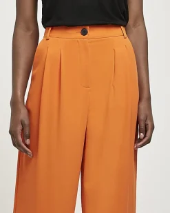 River Island wide leg trousers Orange Clearance