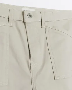 River Island Petite beige high waisted skinny cargo jeans Cream New