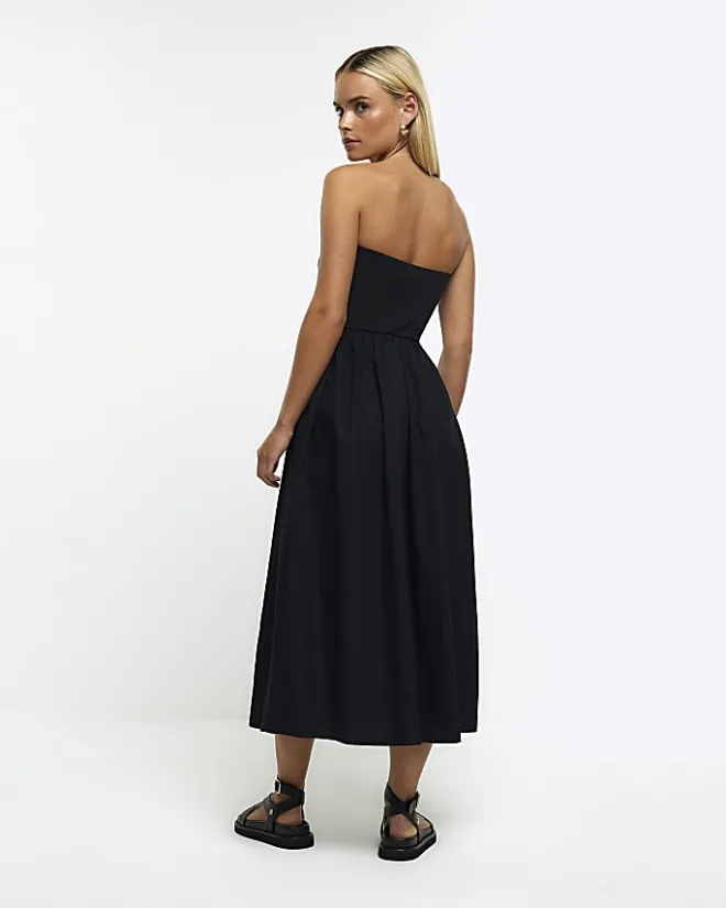 River Island Petite bandeau prom midi dress Black Discount