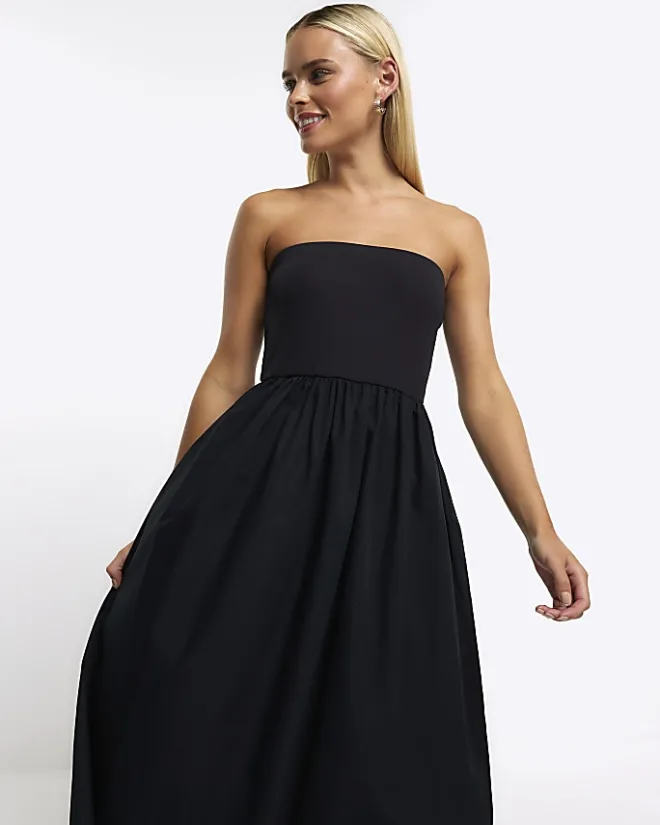 River Island Petite bandeau prom midi dress Black Discount