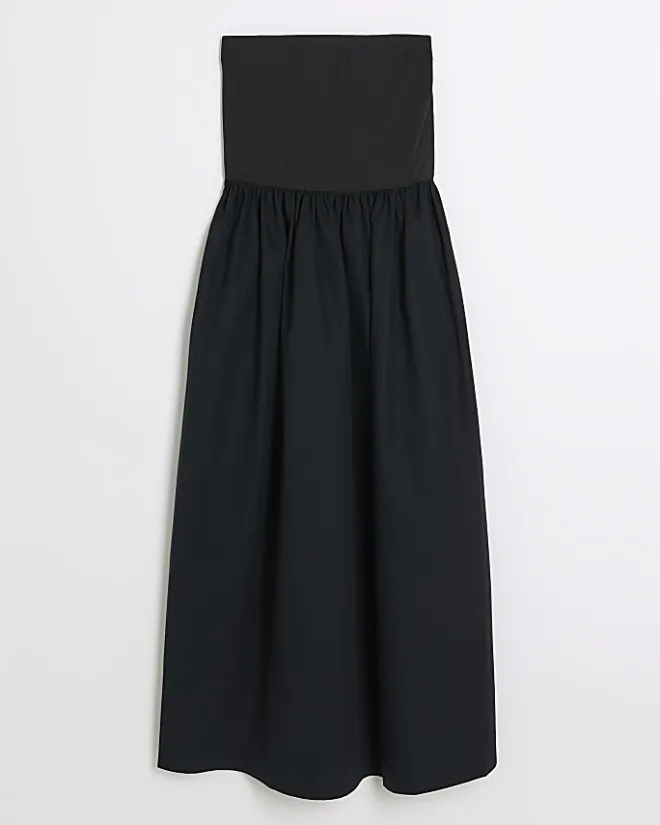 River Island Petite bandeau prom midi dress Black Discount