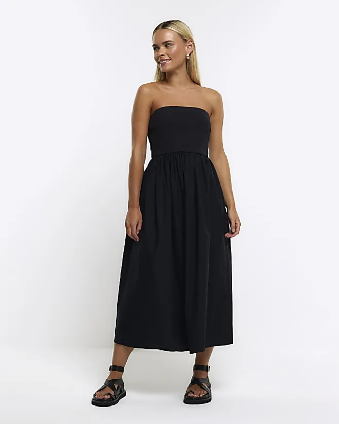 River Island Petite bandeau prom midi dress Black Discount
