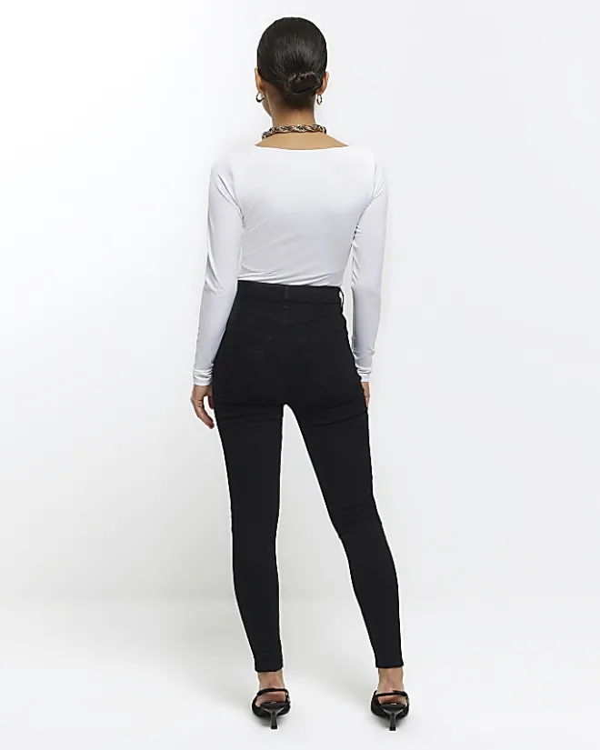 River Island Petite bum sculpt skinny jeans Black Best