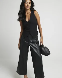 River Island Petite button front waistcoat Black Best