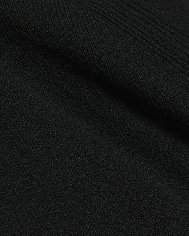 River Island Petite long sleeve jumper mini dress Black Fashion