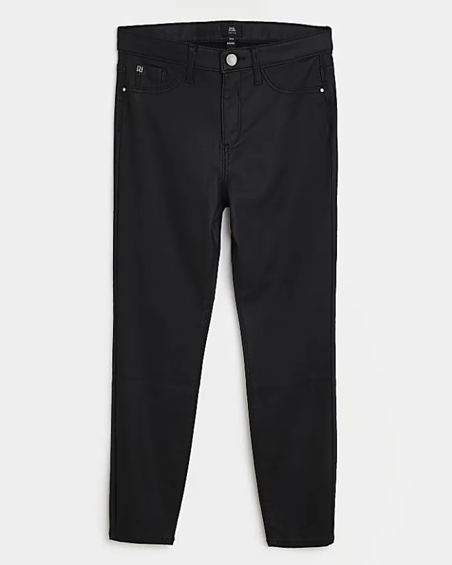 River Island Petite Molly coated skinny jeans Black Best