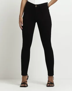 River Island Petite Molly mid rise skinny jeans Black New
