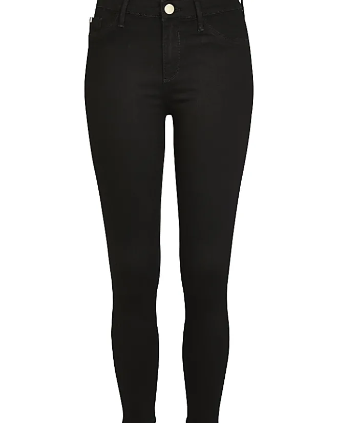 River Island Petite Molly mid rise skinny jeans Black Online
