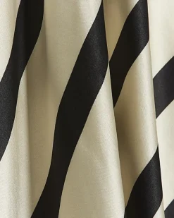 River Island Petite satin stripe midi skirt Black Online