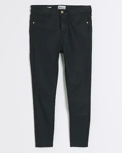 River Island Petite skinny fit coated jeans Black Hot