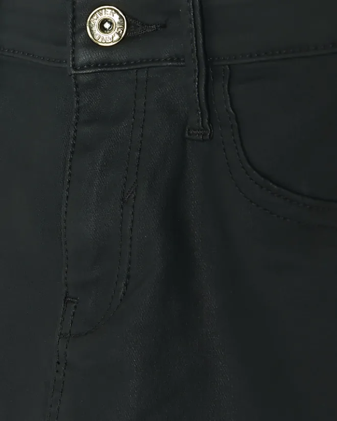 River Island Petite skinny fit coated jeans Black Hot