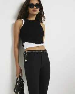 River Island Petite skinny fit trousers Black New