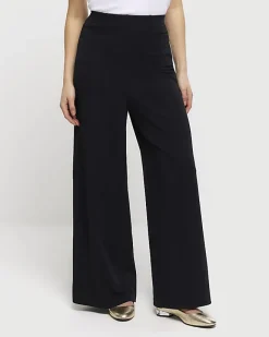 River Island Petite stitched wide leg trousers Black Fashion