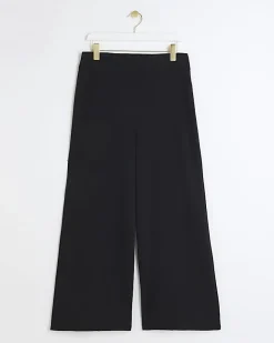 River Island Petite stitched wide leg trousers Black Fashion