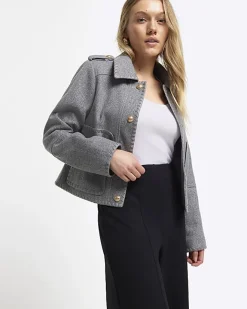 River Island Petite stitched wide leg trousers Black Fashion