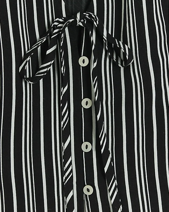River Island Petite stripe tie up waistcoat Black New